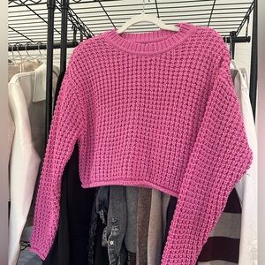 Aqua Pink Crew Neck Sweater